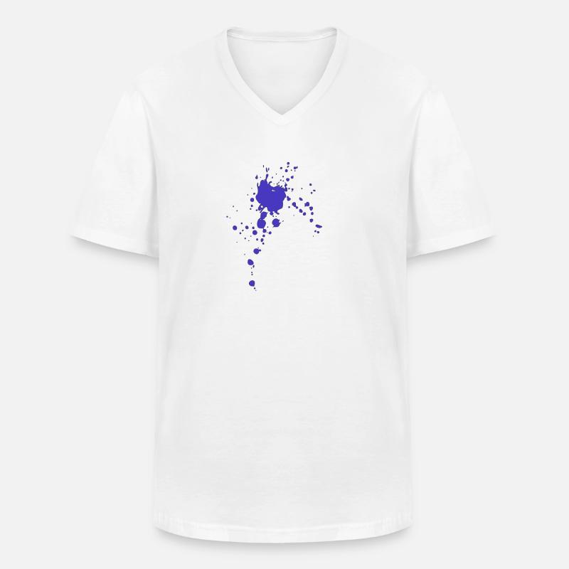 Farbklecks Farbspritzer Geschenkidee - Männer-T-Shirt mit V-Ausschnitt - Weiß