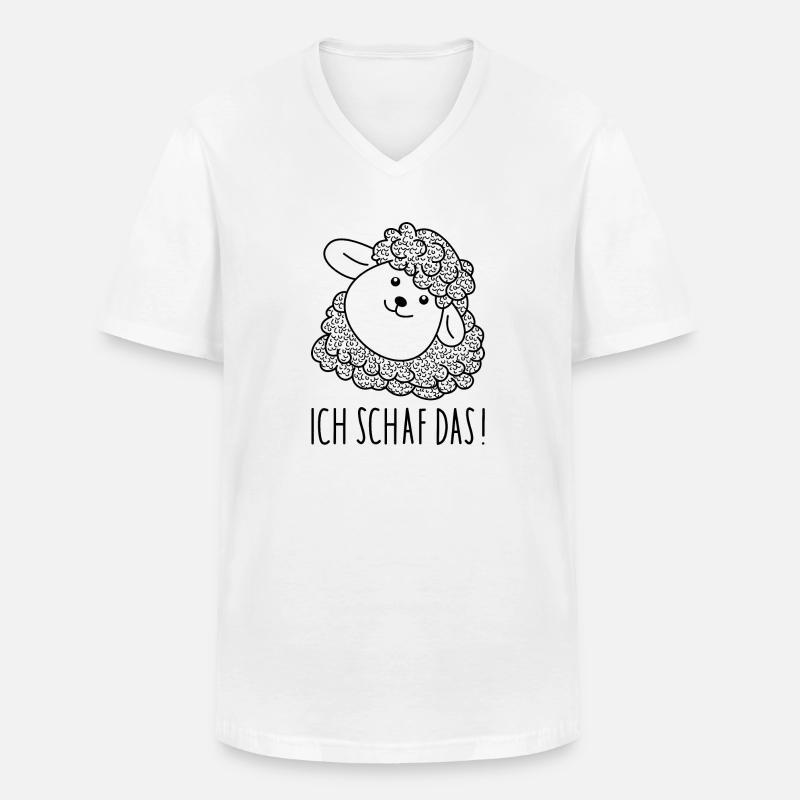 Schaf Optimismus - Männer-T-Shirt mit V-Ausschnitt - Weiß
