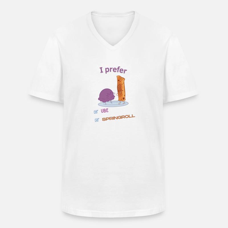 Ube or springroll - Männer-T-Shirt mit V-Ausschnitt - Weiß