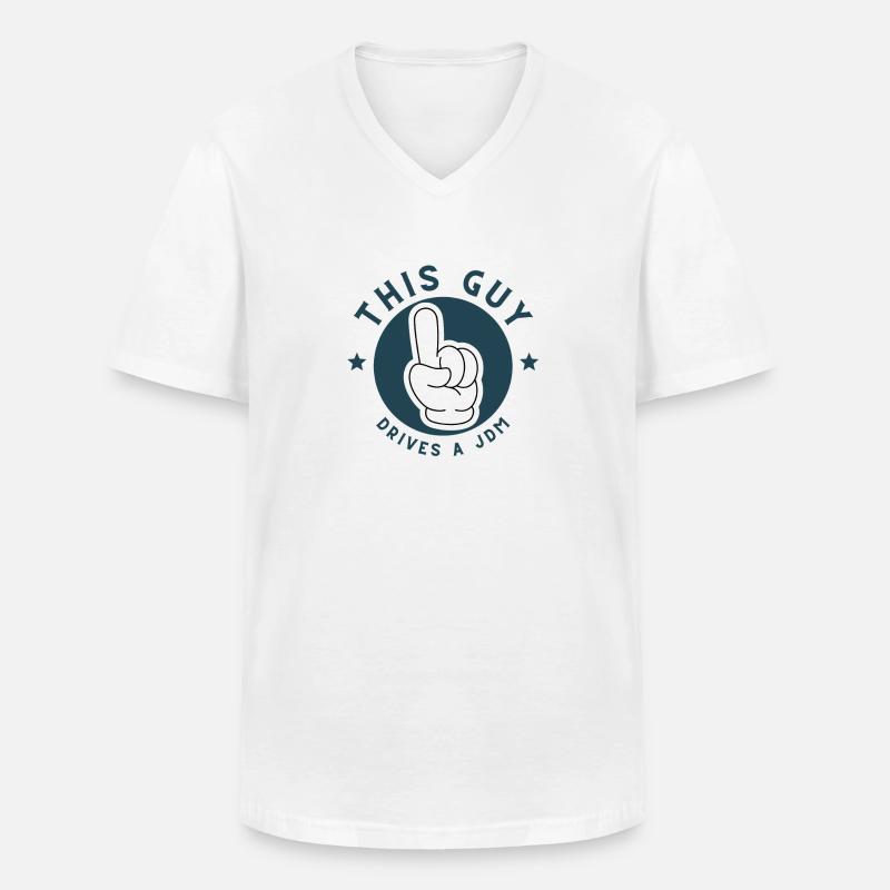 This Guy drives a JDM - Männer-T-Shirt mit V-Ausschnitt - Weiß