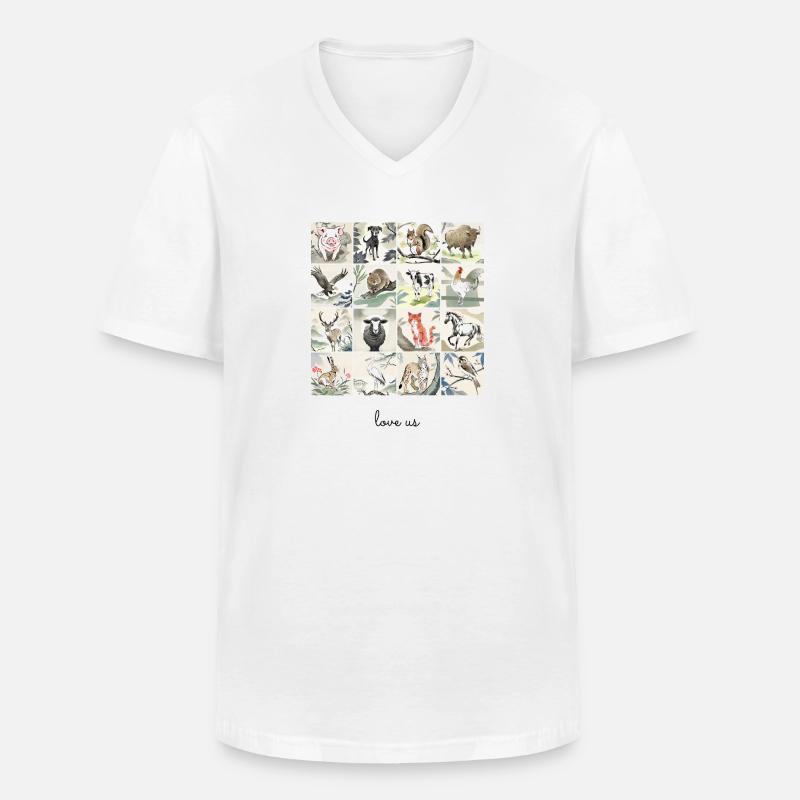 Liebe uns Collage - Männer-T-Shirt mit V-Ausschnitt - Weiß