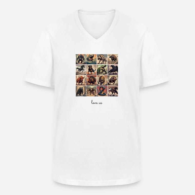 Liebe uns Collage 4 - Männer-T-Shirt mit V-Ausschnitt - Weiß