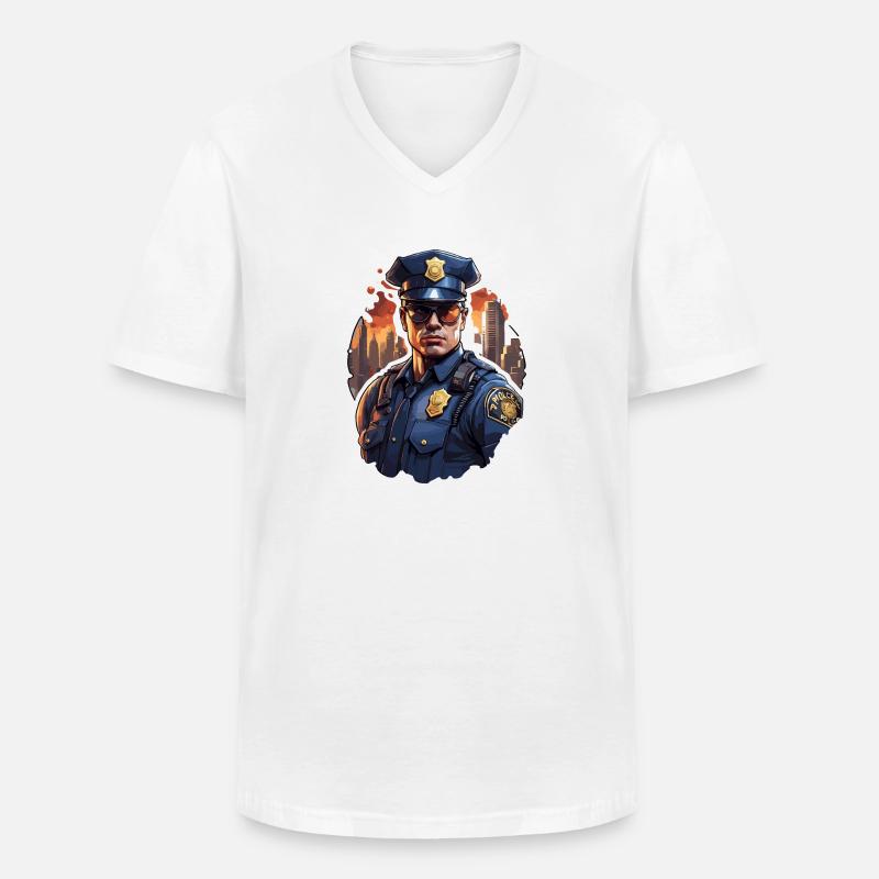 Polizei / Einsatz / Beruf / Job / Einsatzkräfte - Männer-T-Shirt mit V-Ausschnitt - Weiß