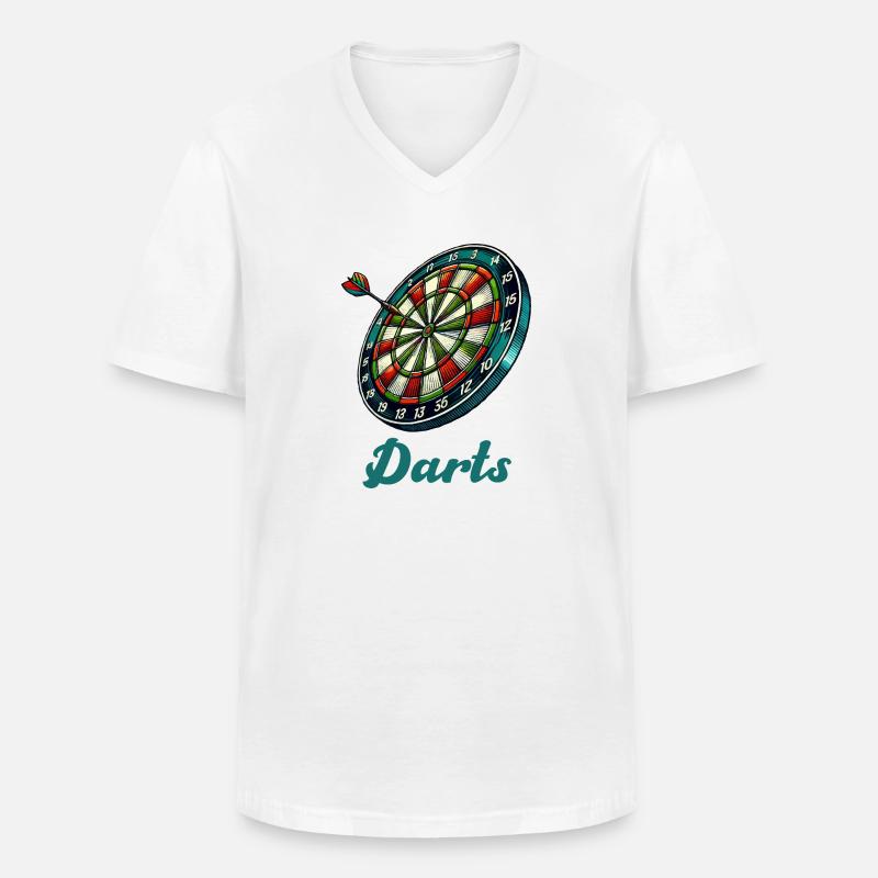 dartscheibe darts - Männer-T-Shirt mit V-Ausschnitt - Weiß