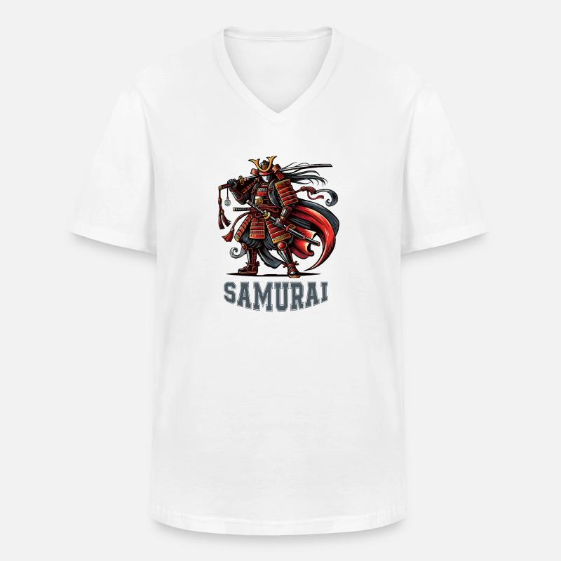 samurai comic - Männer-T-Shirt mit V-Ausschnitt - Weiß