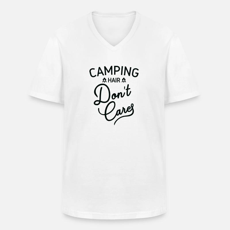 Quotes Camping - Männer-T-Shirt mit V-Ausschnitt - Weiß