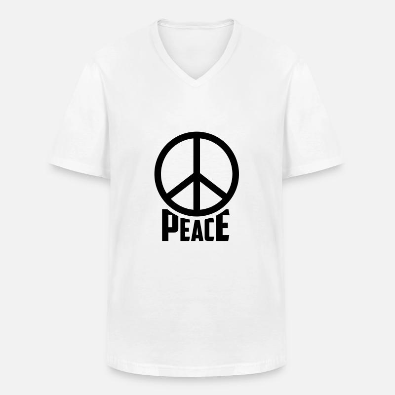 peace Frieden Hippie - Männer-T-Shirt mit V-Ausschnitt - Weiß