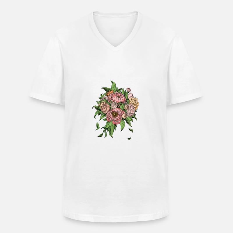 Blumen sind das Lächeln der Erde. Ralph Waldo Emer - Männer-T-Shirt mit V-Ausschnitt - Weiß
