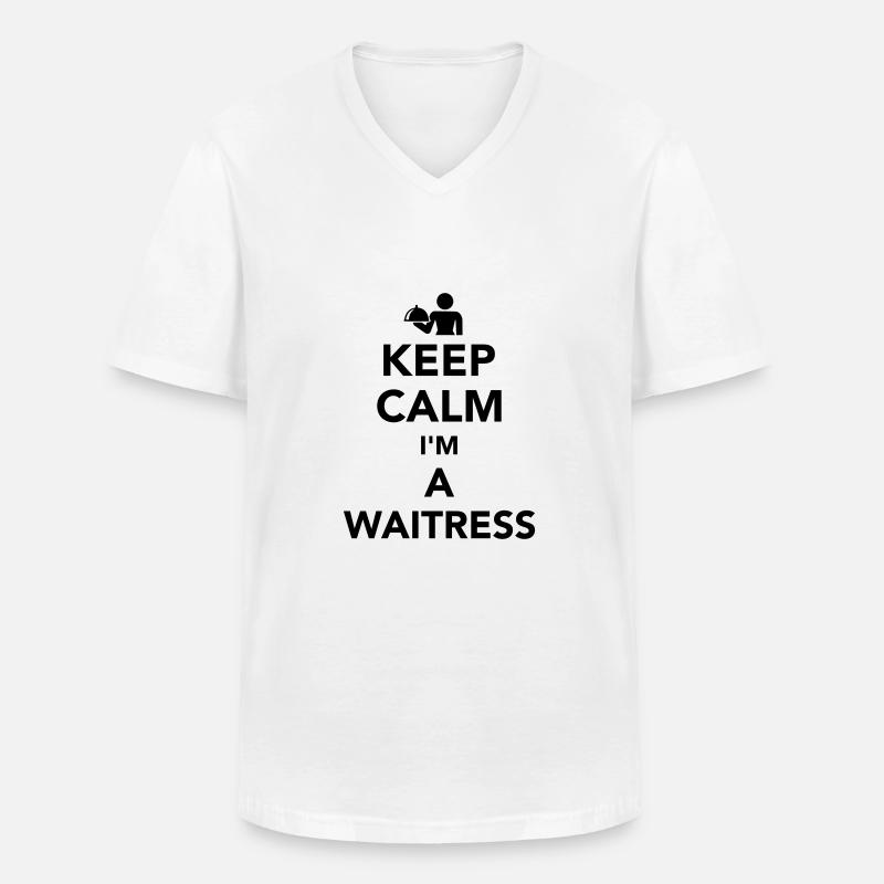 Kellnerin - Männer-T-Shirt mit V-Ausschnitt - Weiß