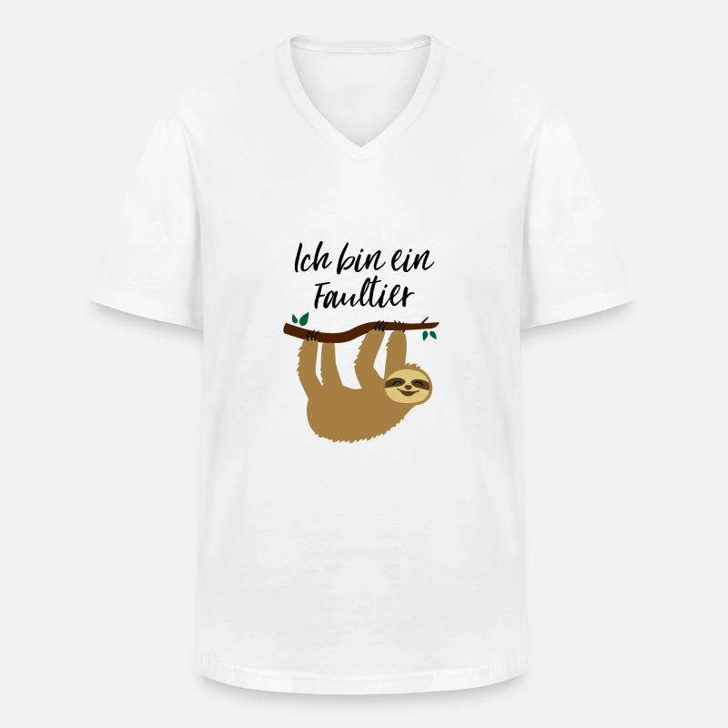 Ich bin ein Faultier - Männer-T-Shirt mit V-Ausschnitt - Weiß