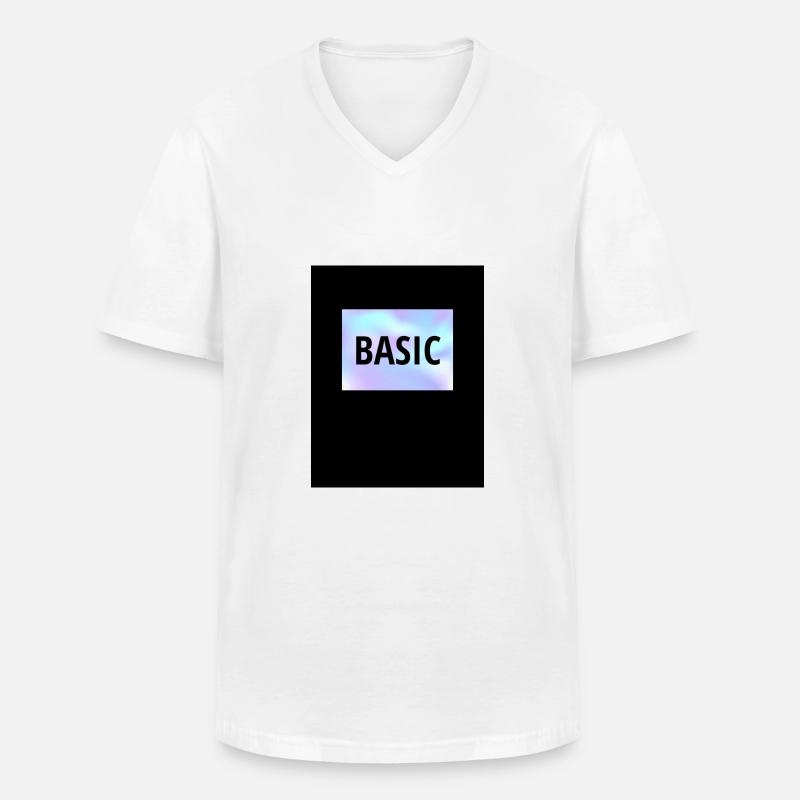 Basic - Männer-T-Shirt mit V-Ausschnitt - Weiß