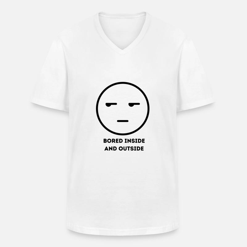 Bored inside and outside FACE2 - Männer-T-Shirt mit V-Ausschnitt - Weiß