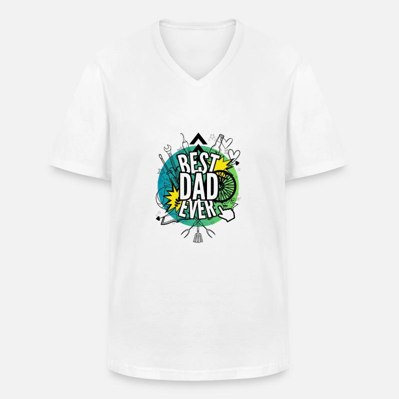 Bester Papa aller Zeiten - Männer-T-Shirt mit V-Ausschnitt - Weiß