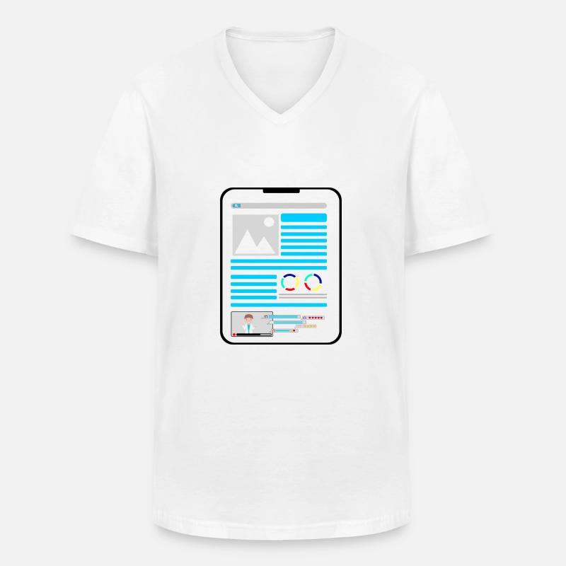 Tablet - Männer-T-Shirt mit V-Ausschnitt - Weiß