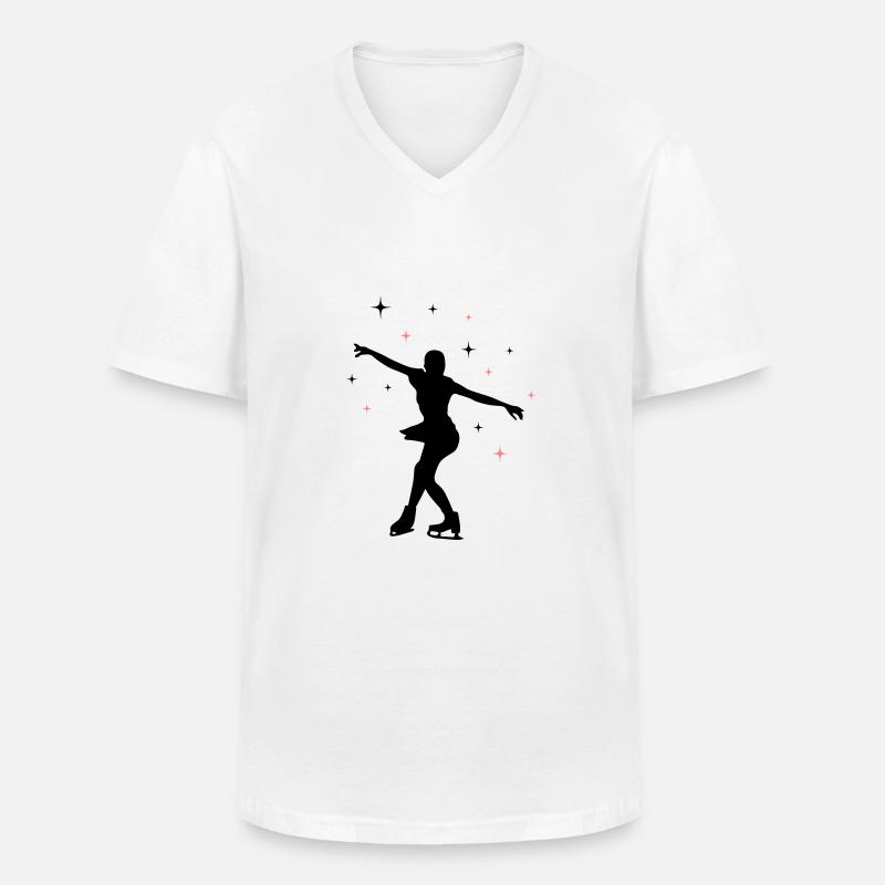eisläuferin eislaufen skating 02 - Männer-T-Shirt mit V-Ausschnitt - Weiß