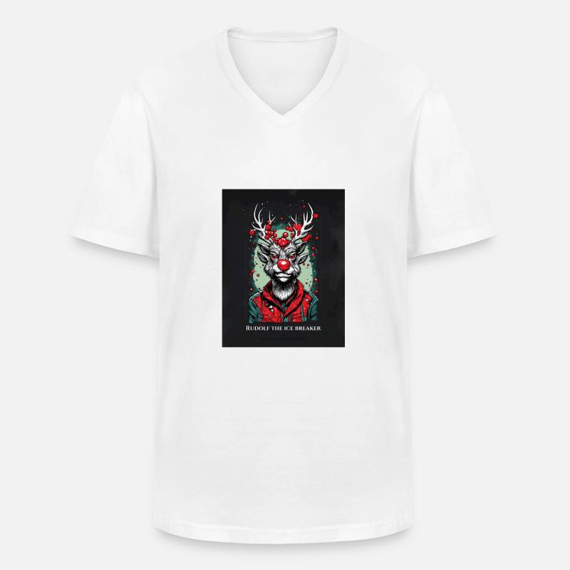 Rudolf der Eisbrecher - Männer-T-Shirt mit V-Ausschnitt - Weiß