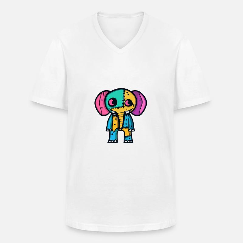 Elefant Halloween Tier - Männer-T-Shirt mit V-Ausschnitt - Weiß