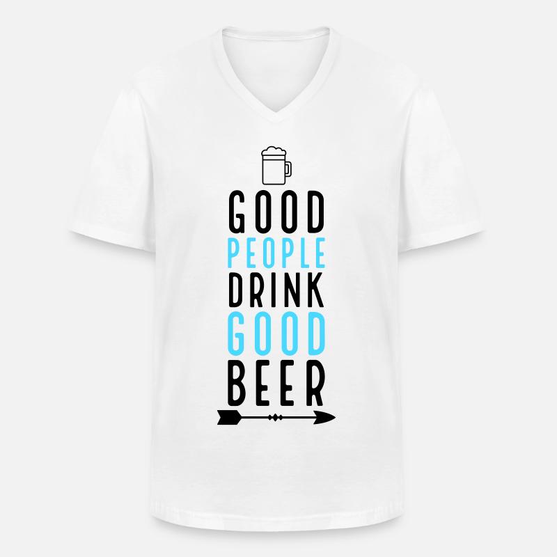 Bier - Männer-T-Shirt mit V-Ausschnitt - Weiß