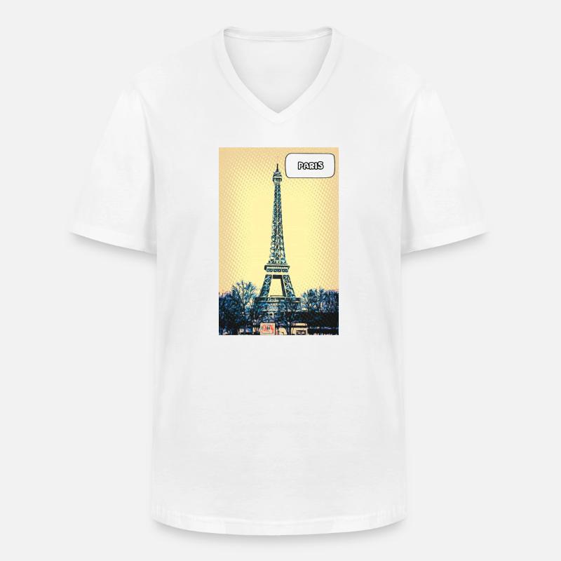 Eiffel Pop Art Paris - Männer-T-Shirt mit V-Ausschnitt - Weiß