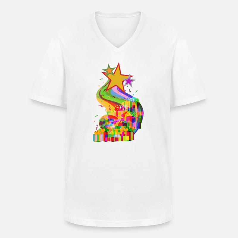 Weihnachtsgeschenke von den Sternen LGTB - Männer-T-Shirt mit V-Ausschnitt - Weiß