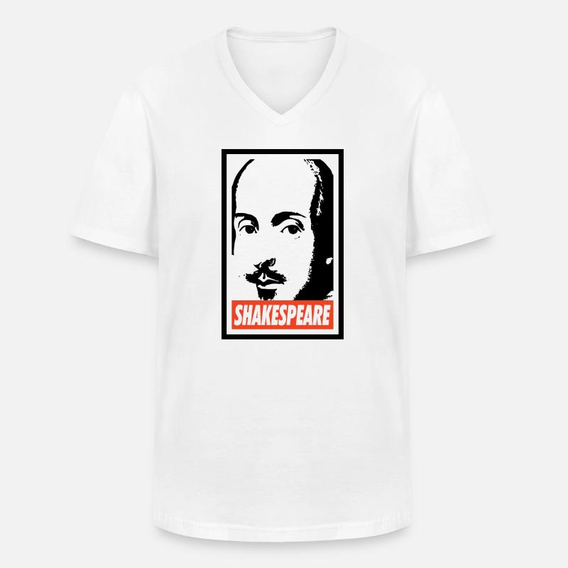 William Shakespeare - Männer-T-Shirt mit V-Ausschnitt - Weiß