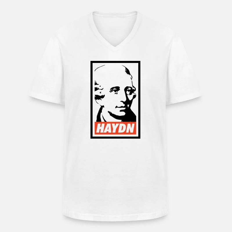 Joseph Haydn - Männer-T-Shirt mit V-Ausschnitt - Weiß