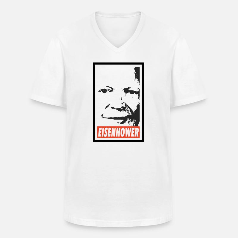 Dwight D. Eisenhower - Männer-T-Shirt mit V-Ausschnitt - Weiß