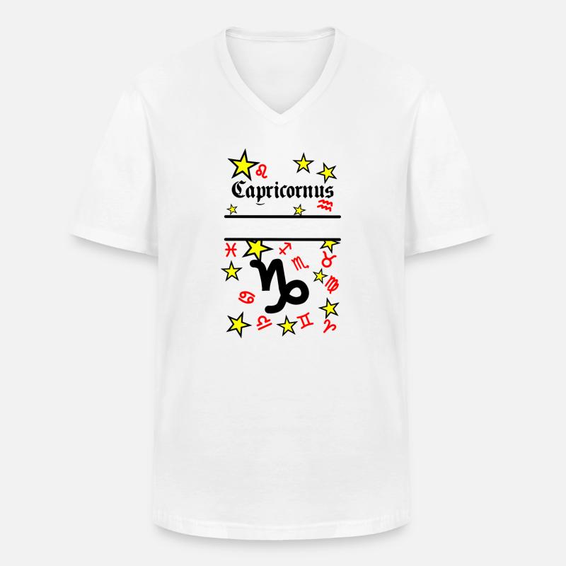 Steinbock Steinbock Sternzeichen - Männer-T-Shirt mit V-Ausschnitt - Weiß