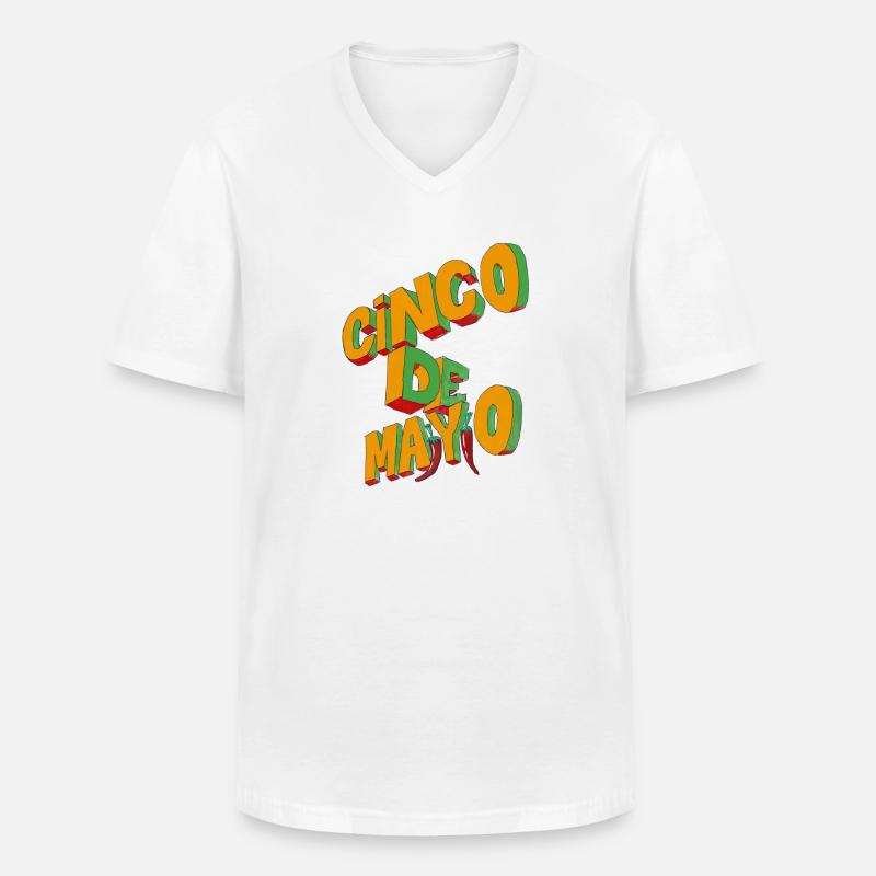 Conco de Mayo - Männer-T-Shirt mit V-Ausschnitt - Weiß