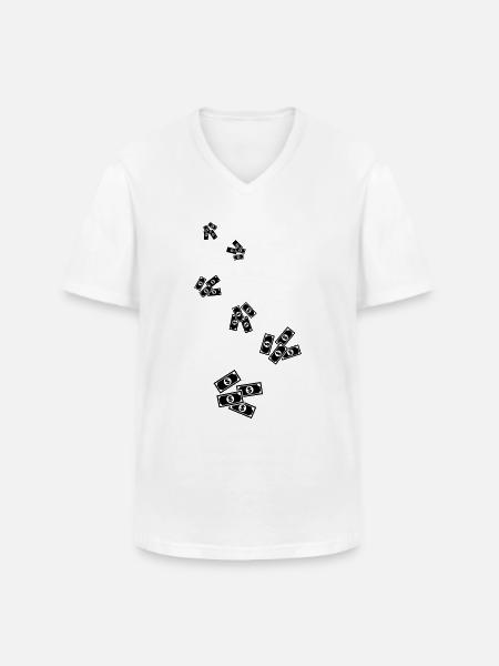 Kontant penge symbol - Klassisk herre T-shirt med V-udskæring - hvid