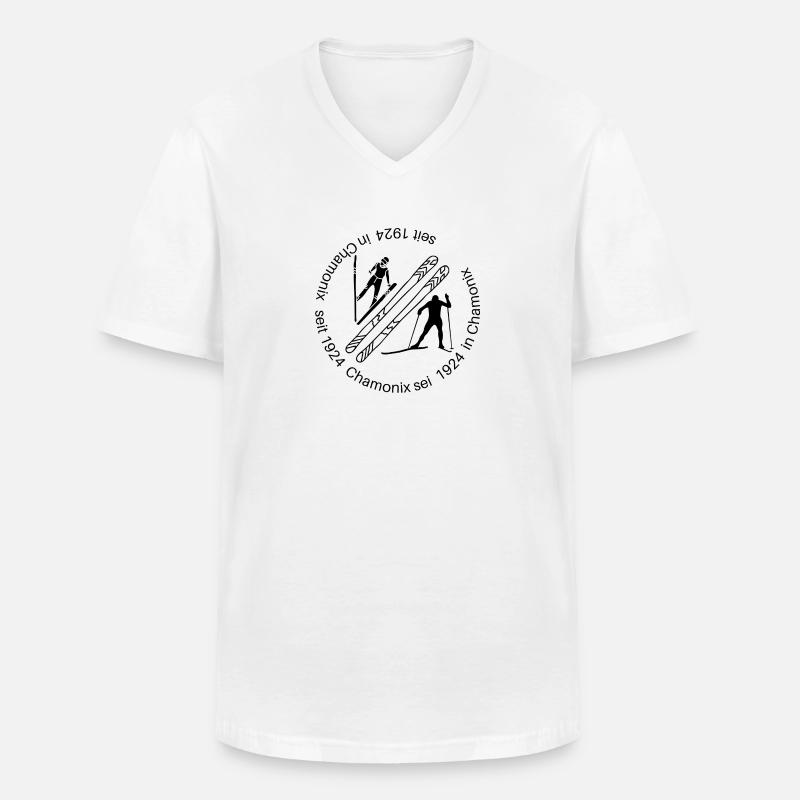 Nordische Skiweltmeisterschaften Pullover - Männer-T-Shirt mit V-Ausschnitt - Weiß
