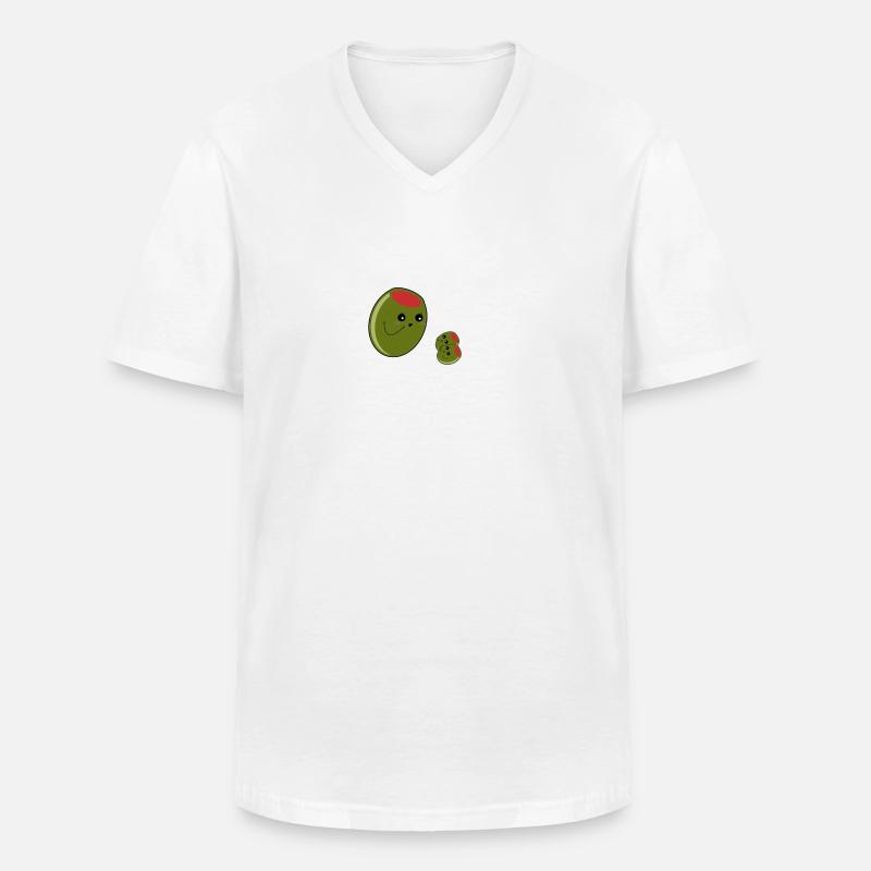 oliven zwilinge - Männer-T-Shirt mit V-Ausschnitt - Weiß