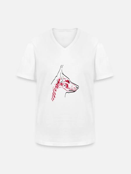 Hunde Skull - Männer-T-Shirt mit V-Ausschnitt - Weiß