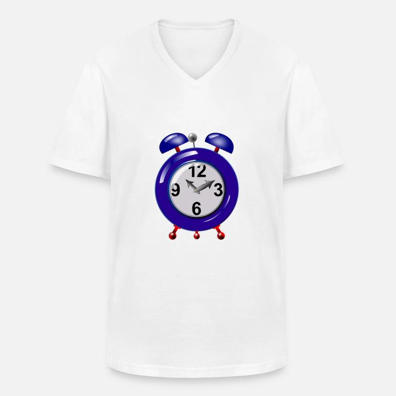 Wecker - Männer-T-Shirt mit V-Ausschnitt - Weiß