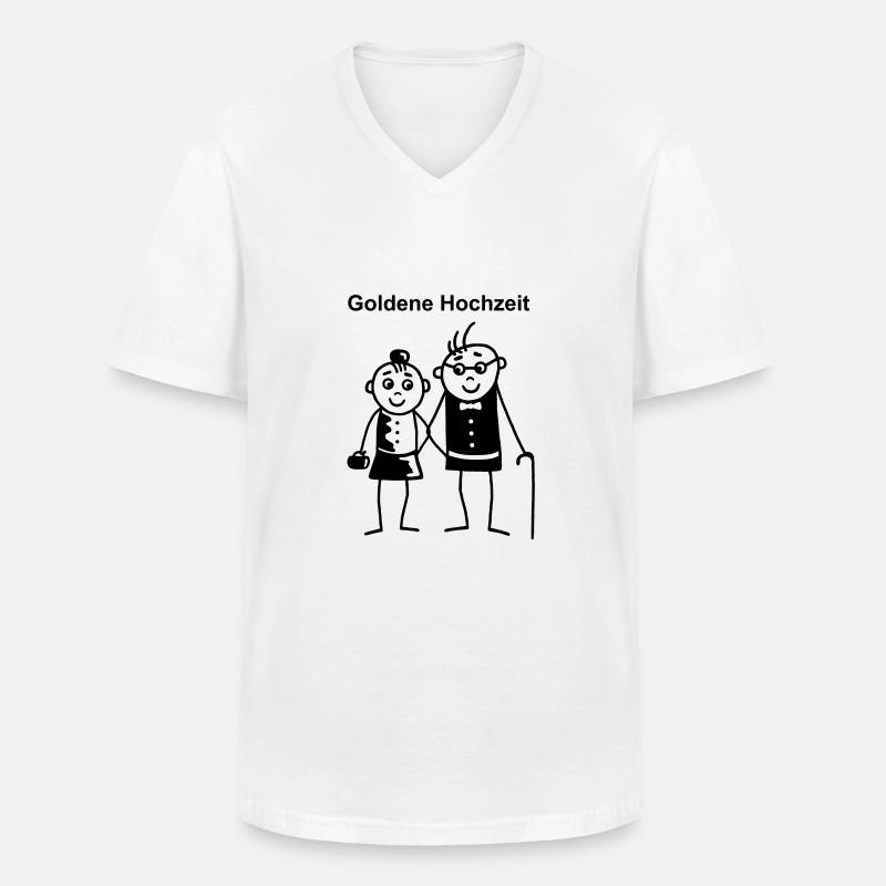Nozze d'oro - Maglietta da uomo classica con scollo a V - bianco