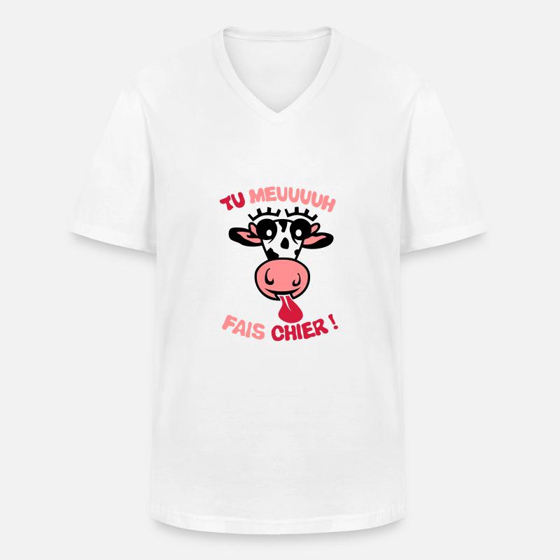 Sie Kuhscheiße Begriff muhen - Männer-T-Shirt mit V-Ausschnitt - Weiß