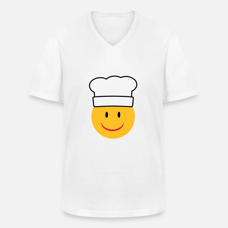 Koch - Männer-T-Shirt mit V-Ausschnitt - Weiß