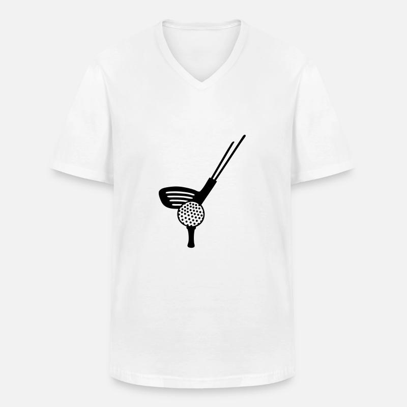 Golf - line - Männer-T-Shirt mit V-Ausschnitt - Weiß