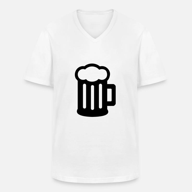 Bier - Männer-T-Shirt mit V-Ausschnitt - Weiß