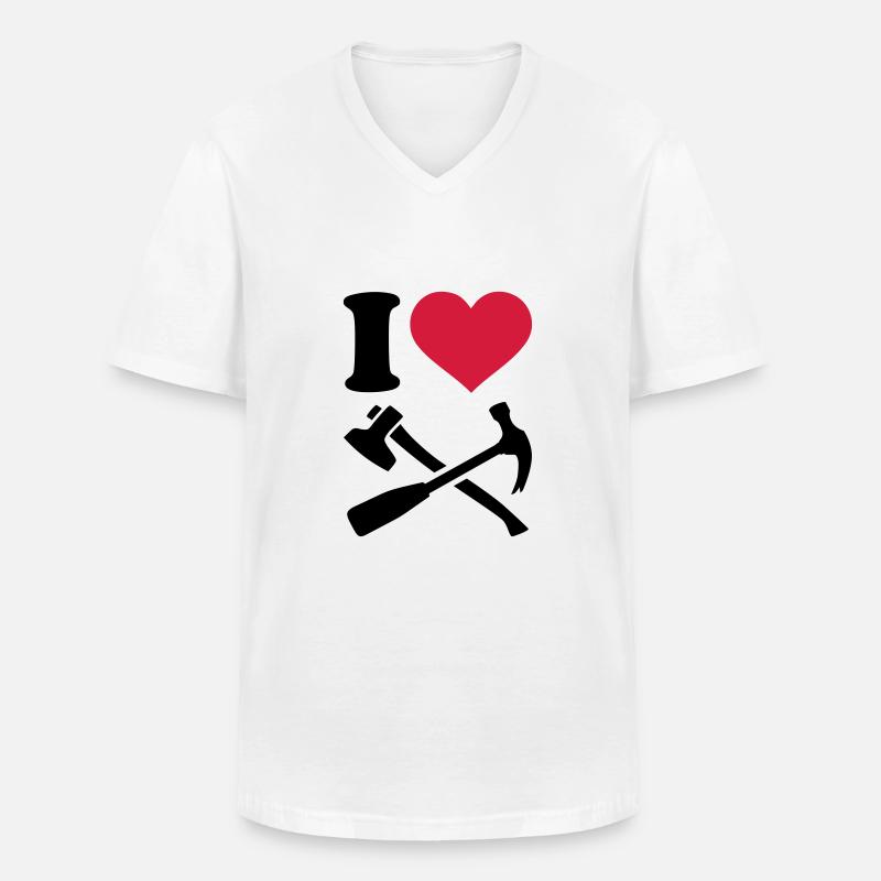 Werkzeug - Männer-T-Shirt mit V-Ausschnitt - Weiß