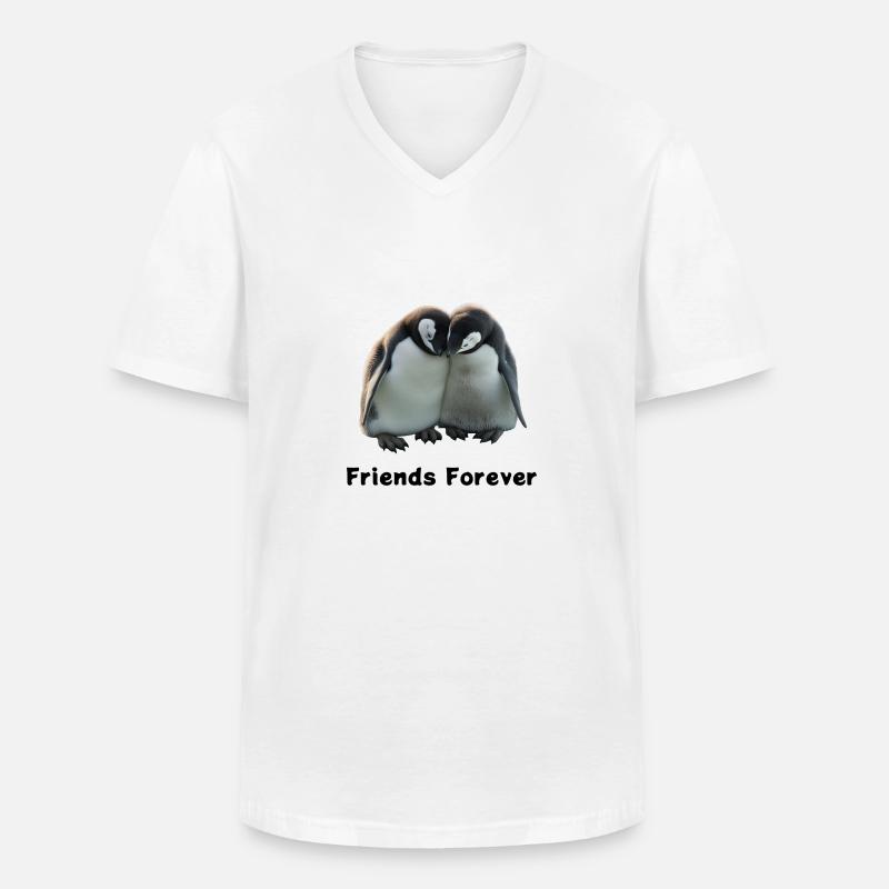 1 - Männer-T-Shirt mit V-Ausschnitt - Weiß