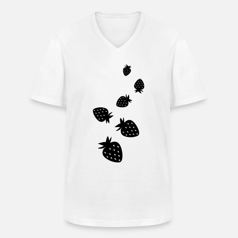 Frucht Erdbeere - Männer-T-Shirt mit V-Ausschnitt - Weiß