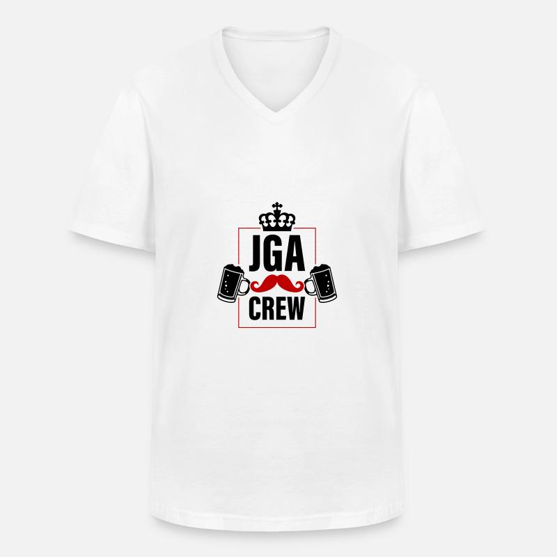Junggesellenabschied Jga Crew Spruch - Männer-T-Shirt mit V-Ausschnitt - Weiß