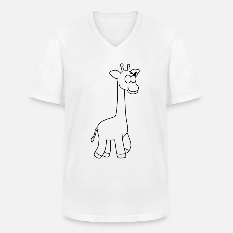 Giraffe Comic Tier - Männer-T-Shirt mit V-Ausschnitt - Weiß