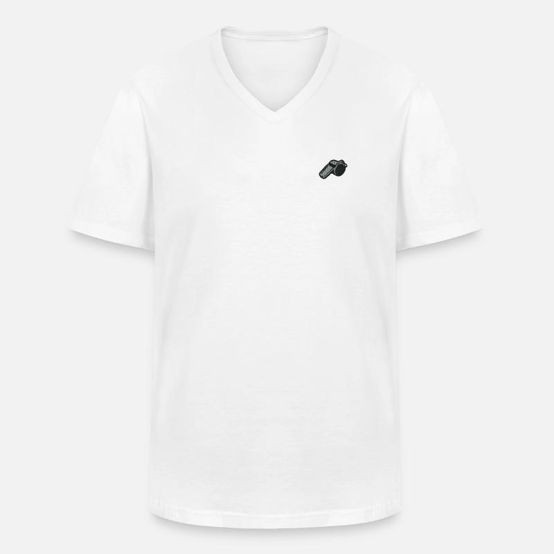 Pfeife bestickt - Männer-T-Shirt mit V-Ausschnitt - Weiß