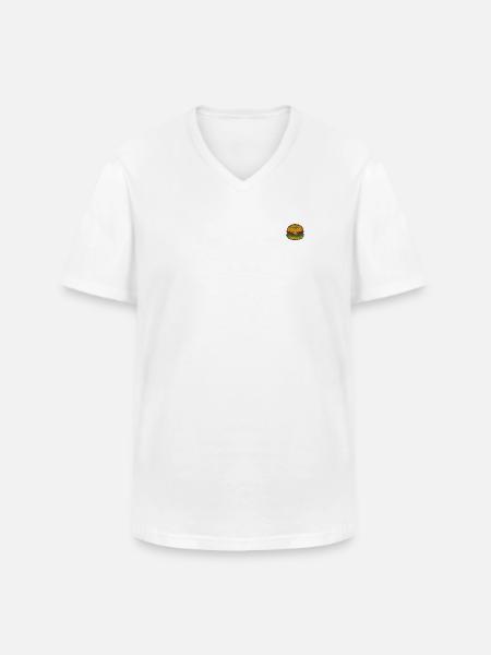 Burger 1 - T-shirt col V Homme - blanc