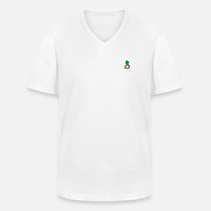 Luck - Männer-T-Shirt mit V-Ausschnitt - Weiß