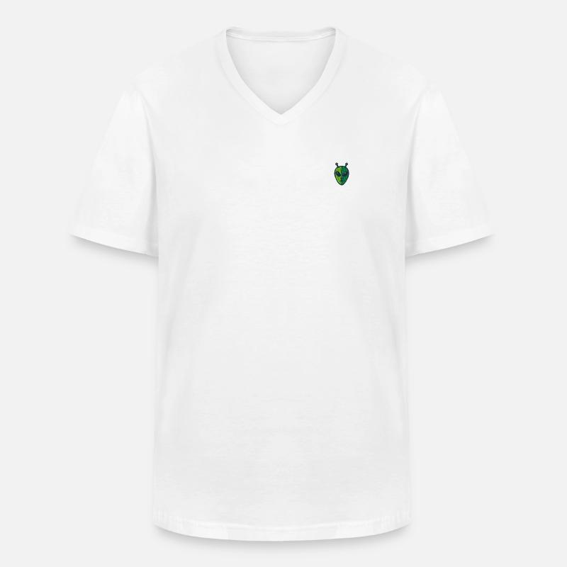 Twofaced alien - Männer-T-Shirt mit V-Ausschnitt - Weiß