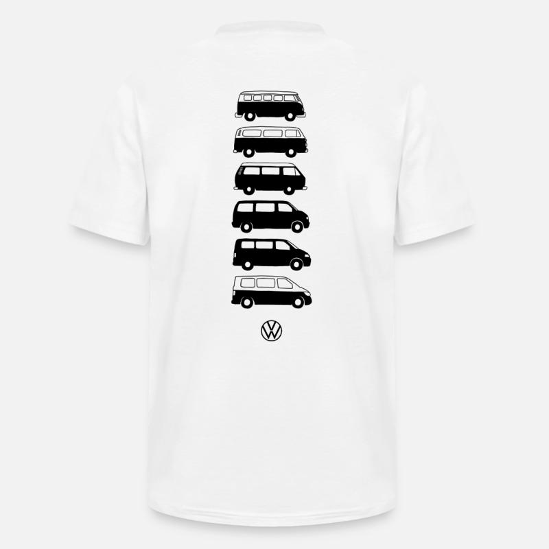 Volkswagen Verticale VW Camper Evolution con logo - Maglietta da uomo classica con scollo a V - bianco