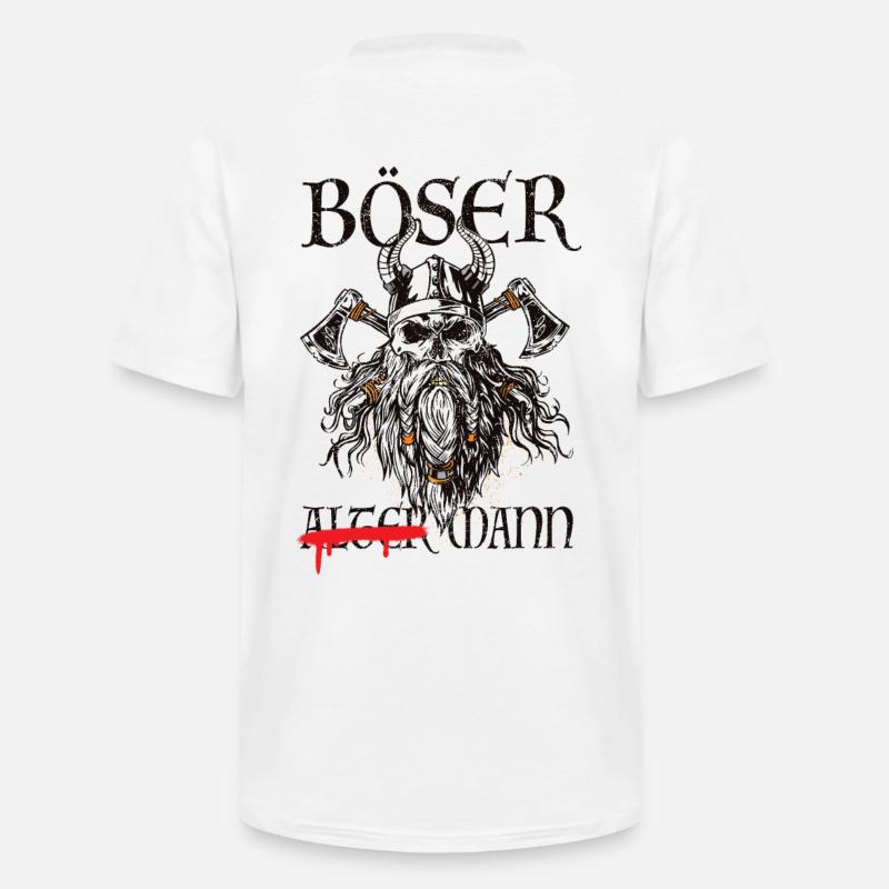 Böser Wikinger-Krieger Grafik - Männer-T-Shirt mit V-Ausschnitt - Weiß